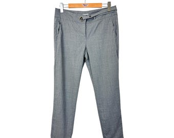 Pantalones de lana gris Brunello Cucinelli, talla 38