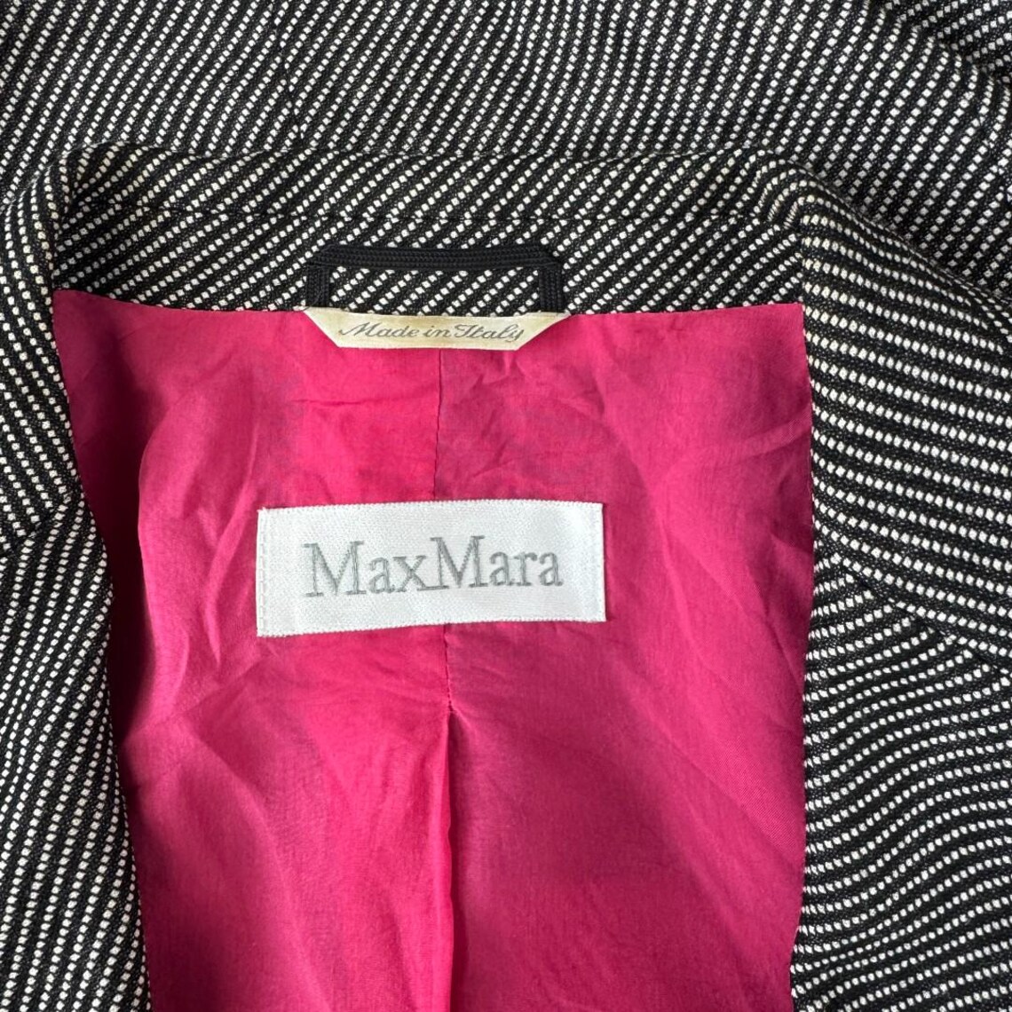 Vintage Max Mara Wool Silk Blazer – Women’s Size 42 – Gray Italian Designer Jacket, photo 3 of 5