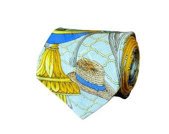 Vintage Leonard Paris Silk Tie (Hecho en Italia - Loros y flores multicolores