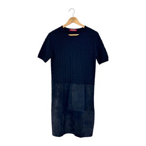 Vestido de punto de lana cachemira y piel Max Mara Studio talla L