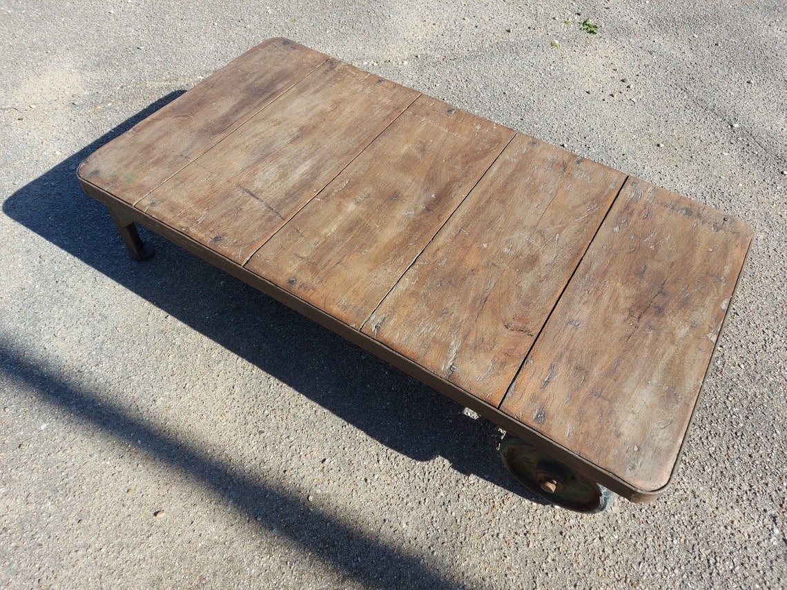 A 1920s Vintage Industrial Book Trolley Coffee Table.hh Stark Etsy UK