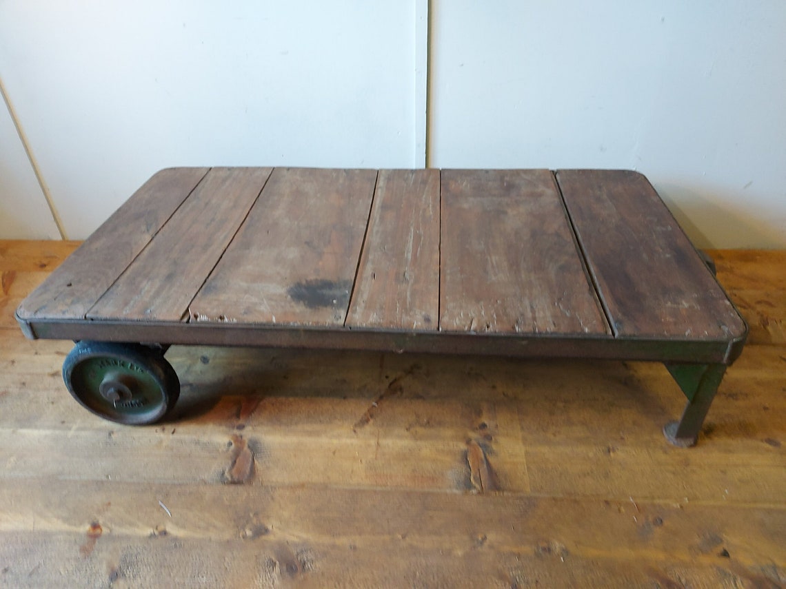 A 1920s Vintage Industrial Book Trolley Coffee Table.hh Stark Etsy UK