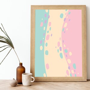 Pastel Danish aesthetics wall art 1 cute psychedelic groovy | Etsy