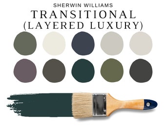 LUXURY TRANSITIONAL Sherwin Williams Color Palette, MODERN Color Palette, Sherwin Williams Color Consultation, Transitional Interior Design