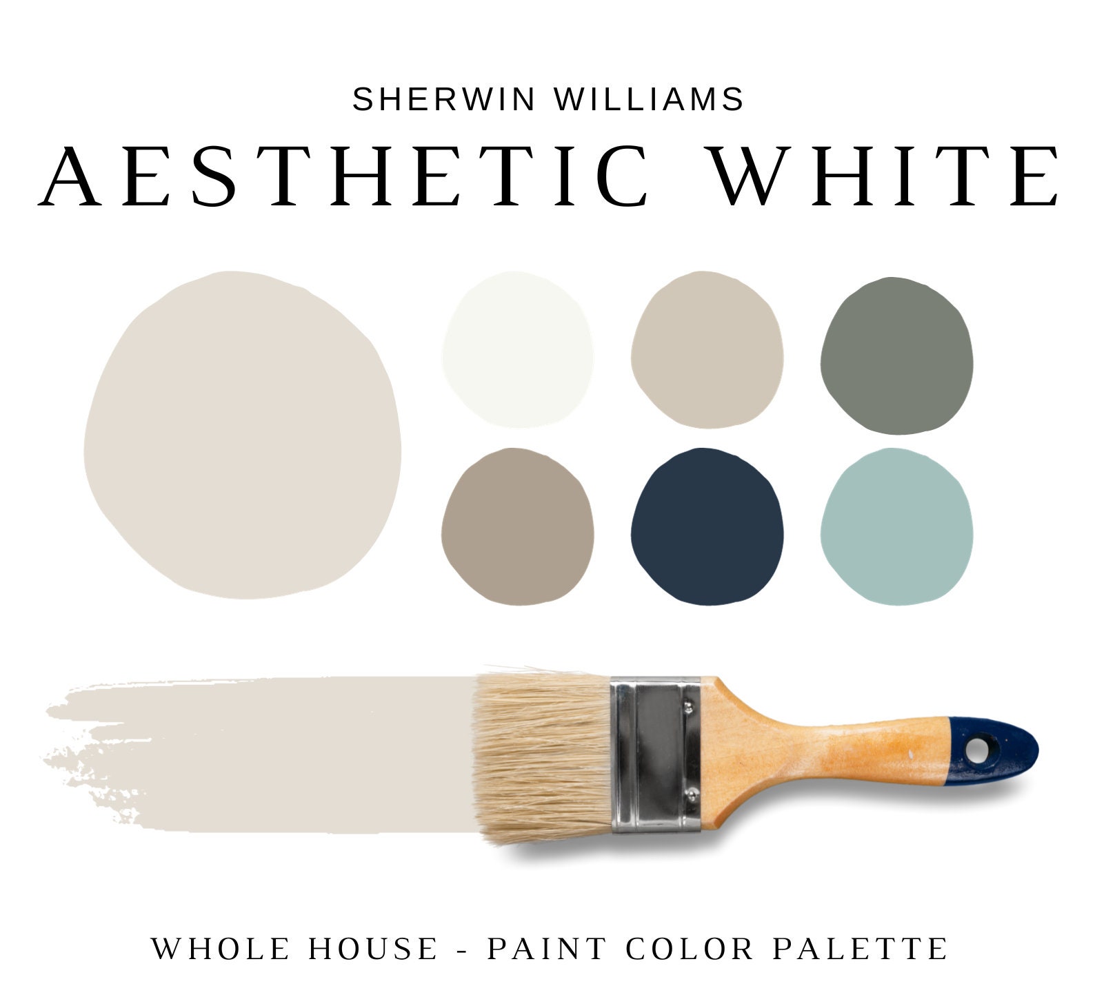 Sherwin Williams AESTHETIC WHITE Color Palette, Greige, AESTHETIC White