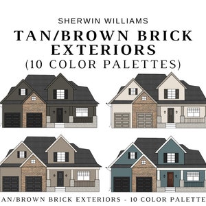 Sherwin Williams EXTERIOR Color Palette for BROWN BRICK, Tan Brick Exterior Color, Tan Brick Color Scheme, Color Idea for Tan Brick Exterior