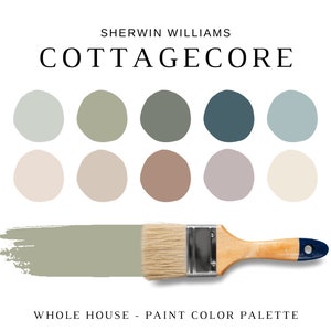 COTTAGECORE Aesthetic Sherwin Williams, Cottagecore Painting, ENGLISH COTTAGE, Country Farmhouse, Grandmilllenial, Cottagecore Paint Palette