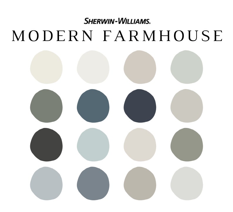 Sherwin Williams MODERN FARMHOUSE Paint Palette Modern - Etsy