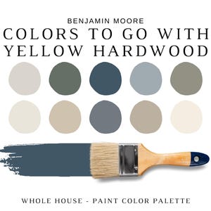 Benjamin Moore Best Neutrals For YELLOW Oak, PINE & HONEY Oak Hardwood, Yellow Oak Stain, Oak Wood Colors, Whole House Paint Color Palette