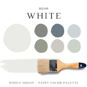 Behr WHITE Color Palette, White Exterior Paint Color, Coordinating Paint for Rooms & Whole House, Behr White Paint Color, Paint Combinations