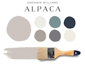 Sherwin Williams ALPACA Paint Palette, Modern Neutral Color Palette, Interior Wall Paint, Neutral Paints, Warm Gray Paint, Home Paint Colors