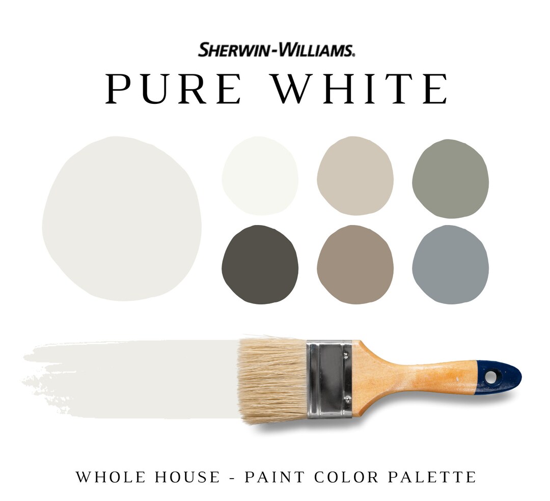 Sherwin Williams PURE WHITE Paint Color Palette Country Home Etsy