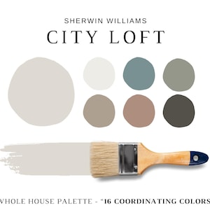 CITY LOFT Sherwin Williams Coordinating Colors, Whole House Paint Colors, Neutral Paint Colors, City Loft Paint, Modern Farmhouse Colors