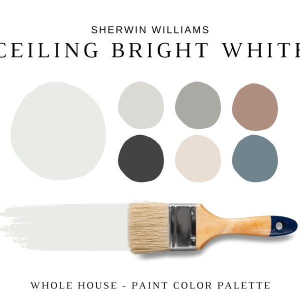 Sherwin Williams CEILING BRIGHT WHITE Paint Palette, Sherwin Williams white colors, sw cool white colors, ultra white ceiling paint colors