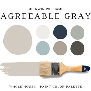 Sherwin Williams AGREEABLE GRAY Color Palette, Agreeable Gray Coordinating Colors for Cabinet, Room & Whole House, Best Gray Paint Colors