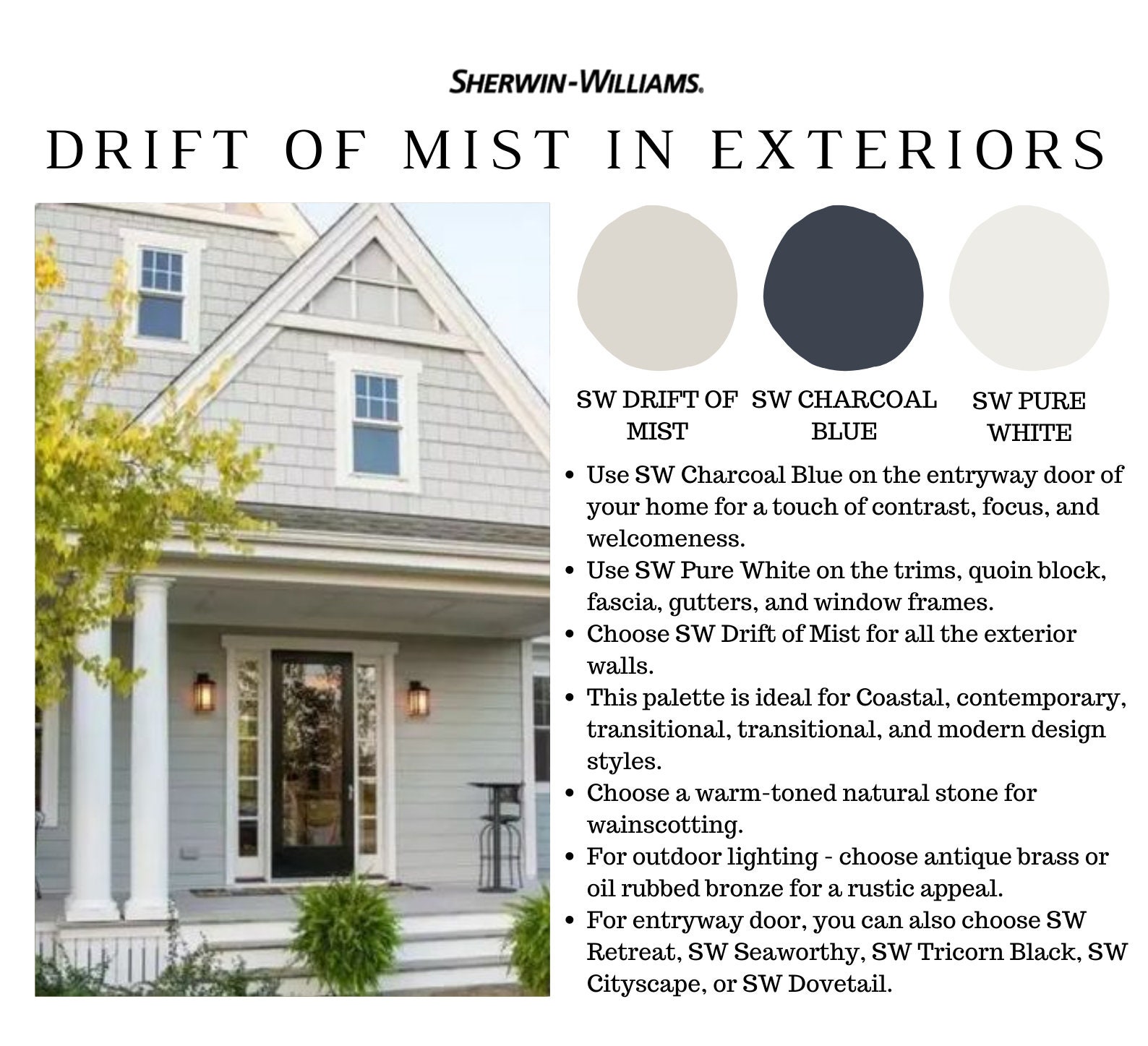Sherwin Williams DRIFT OF MIST Greige Paint Color Interior Etsy