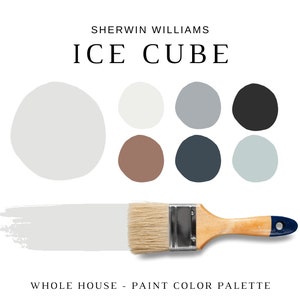 Sherwin Williams ICE CUBE Paint Palette, Best Sherwin Williams Light Gray Wall Paint Color for Whole House, Living Room Colors, SW Ice Cube