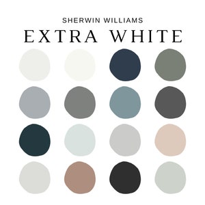 EXTRA WHITE Color Palette Sherwin Williams , Best White Wall Color, Calm Paint Color, Extra White Coordinating Paint Colors for WHOLE House image 2