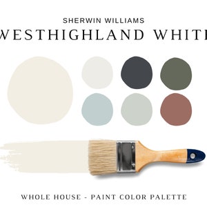 Sherwin Williams WESTHIGHLAND WHITE Coordinating Colors, Paint Color Palette, WHOLE House Paint Colors, Modern home color scheme, Neutrals image 1