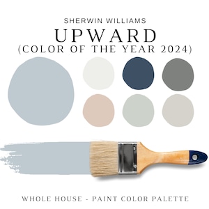 Sherwin Williams UPWARD Paint Color Palette, Color of the Year 2024, Coastal Farmhouse, Beach House Color, Modern Minimalist, Neutral Modern