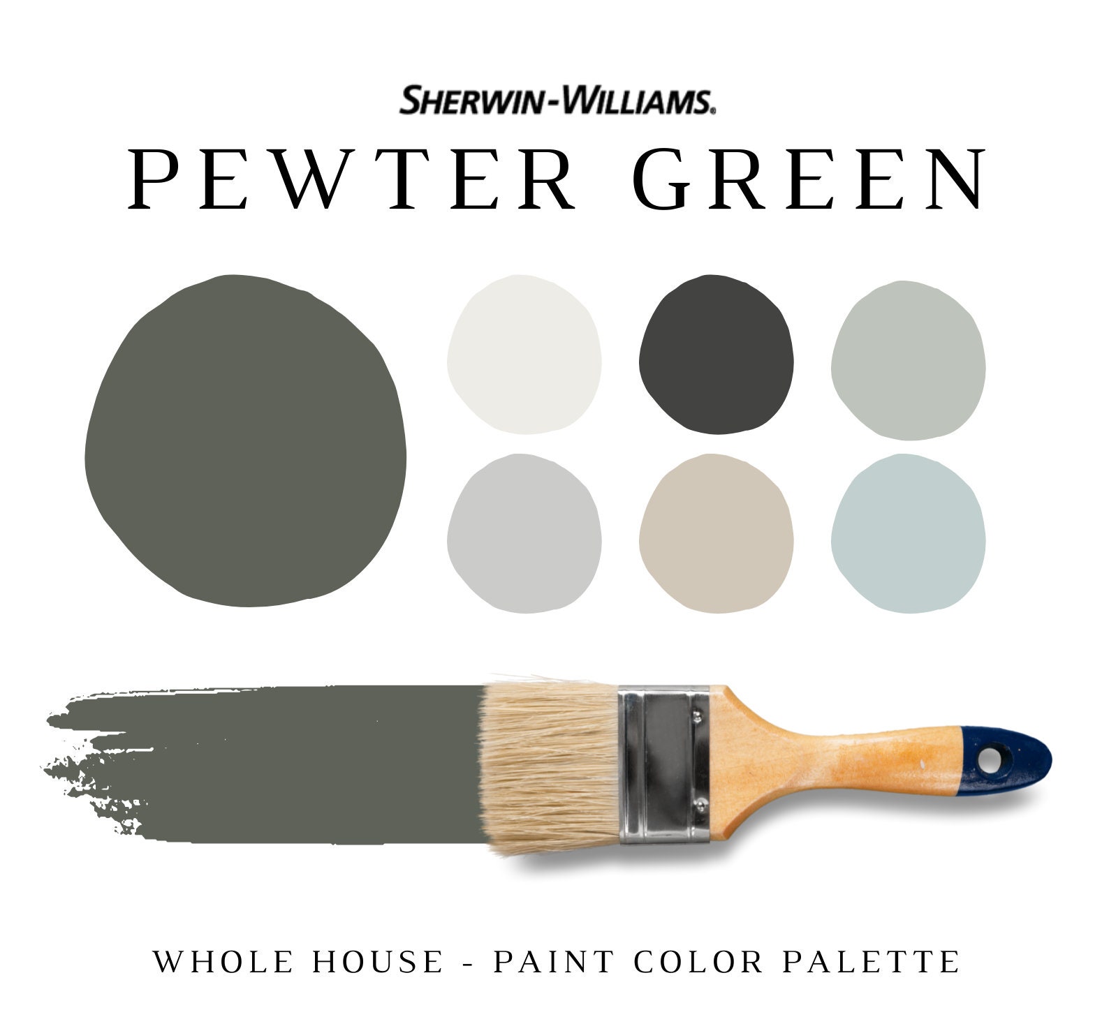 Sherwin Williams PEWTER GREEN Color Palette Pewter Green Etsy Hong Kong