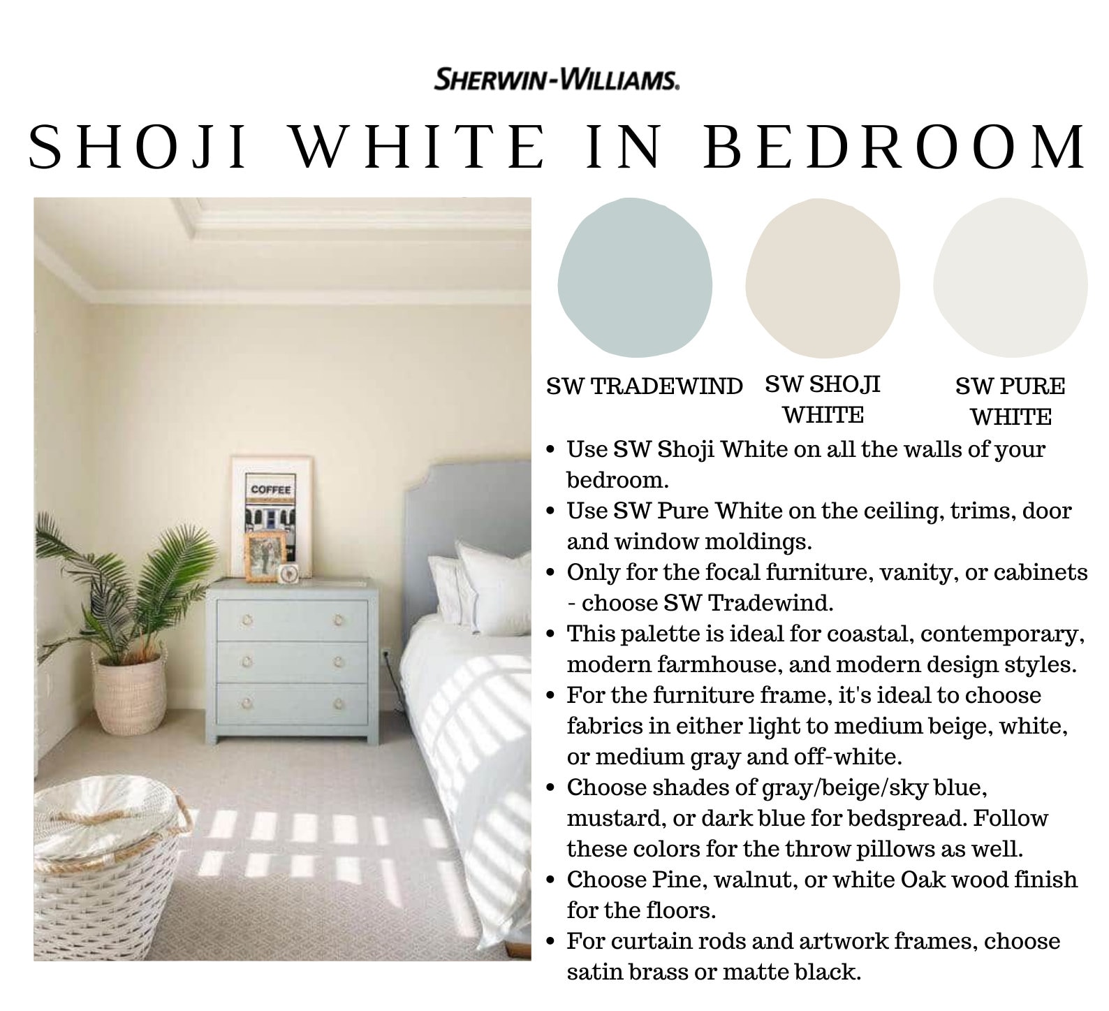 Sherwin Williams SHOJI WHITE Color Palette Perfect Greige Etsy