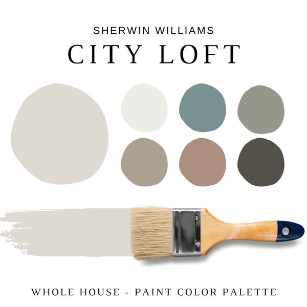 CITY LOFT Sherwin Williams Coordinating Colors, Whole House Paint Colors, Neutral Paint Colors, City Loft Paint, Modern Farmhouse Colors