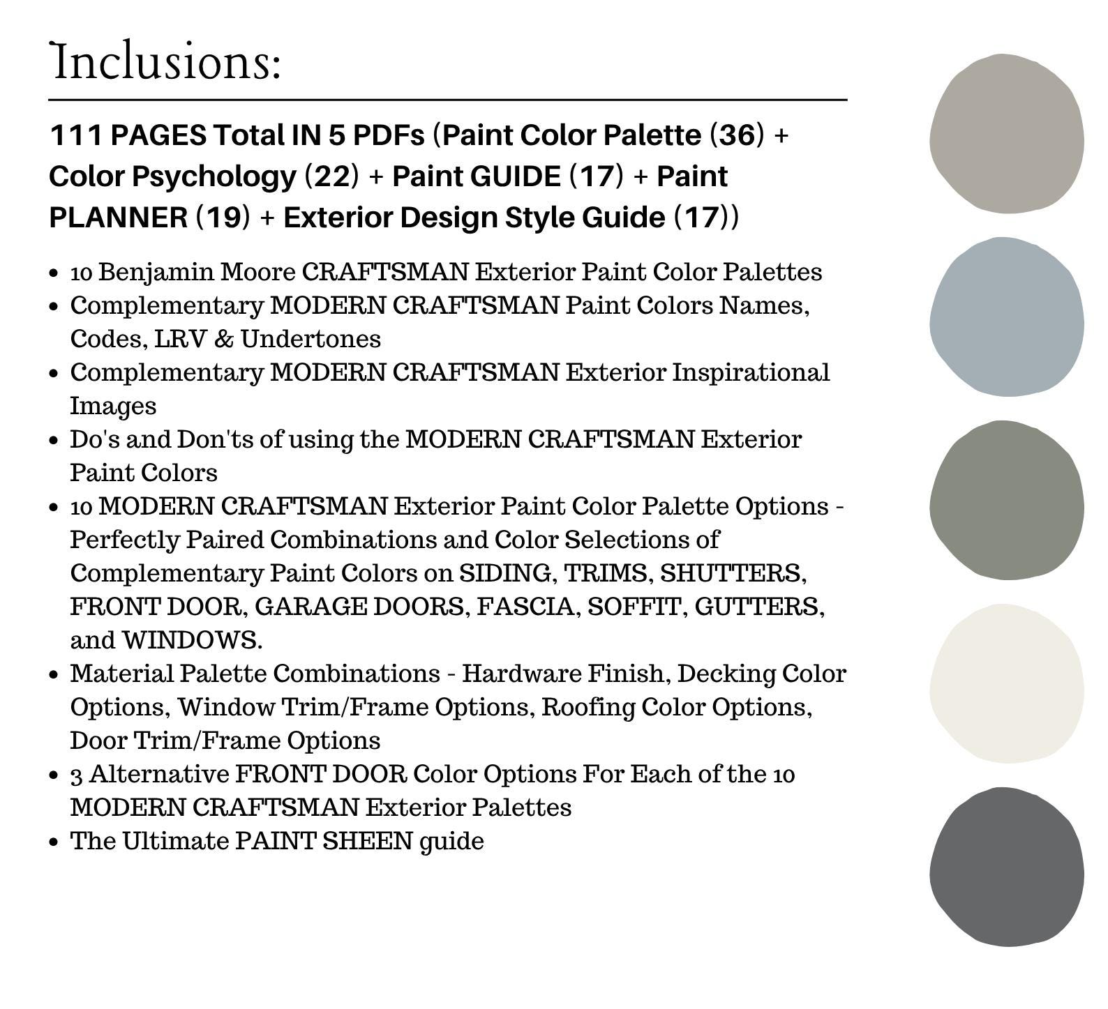 CRAFTSMAN EXTERIOR Benjamin Moore Color Palette, Craftsman Exterior ...