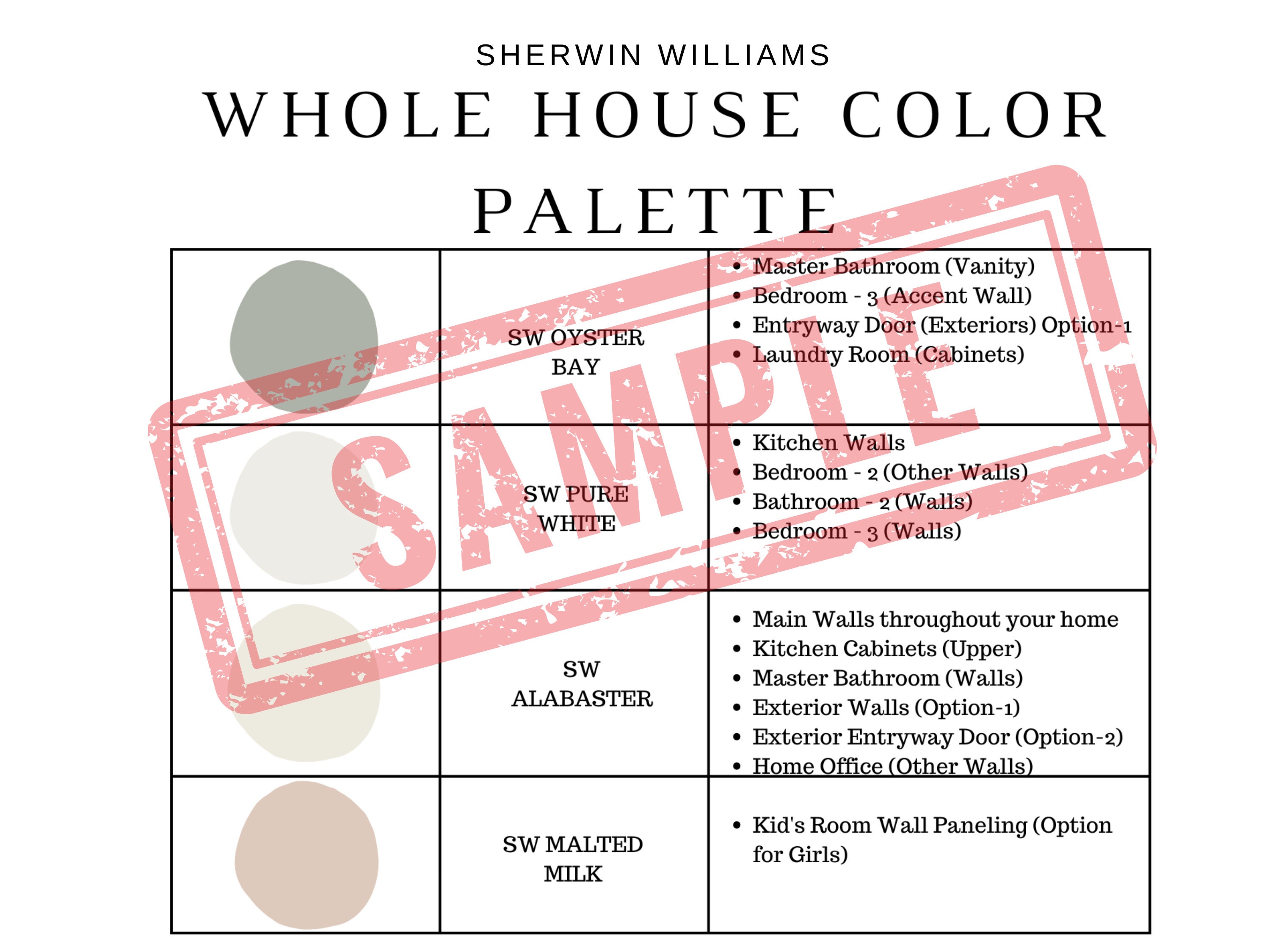 Sherwin Williams NATURAL LINEN Color Palette, Neutral Paint Color