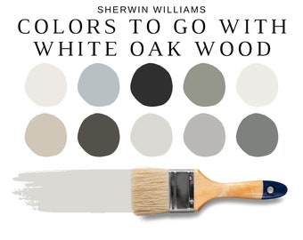 Sherwin Williams Best Neutrals For WHITE Oak Hardwood, WHITE Oak Stain, WHITE Oak Wood Colors, White Oak Cabinets, Whole House Color Scheme