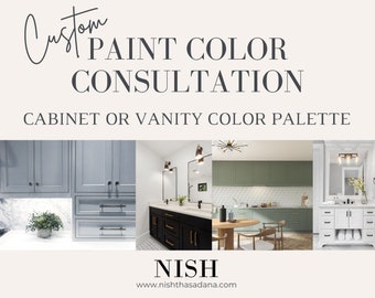CUSTOM Kitchen Paint Color Consultation, Custom Color Palette for the CABINETS & VANITY, Paint Color Scheme, Kitchen Cabinet Color, E-Design