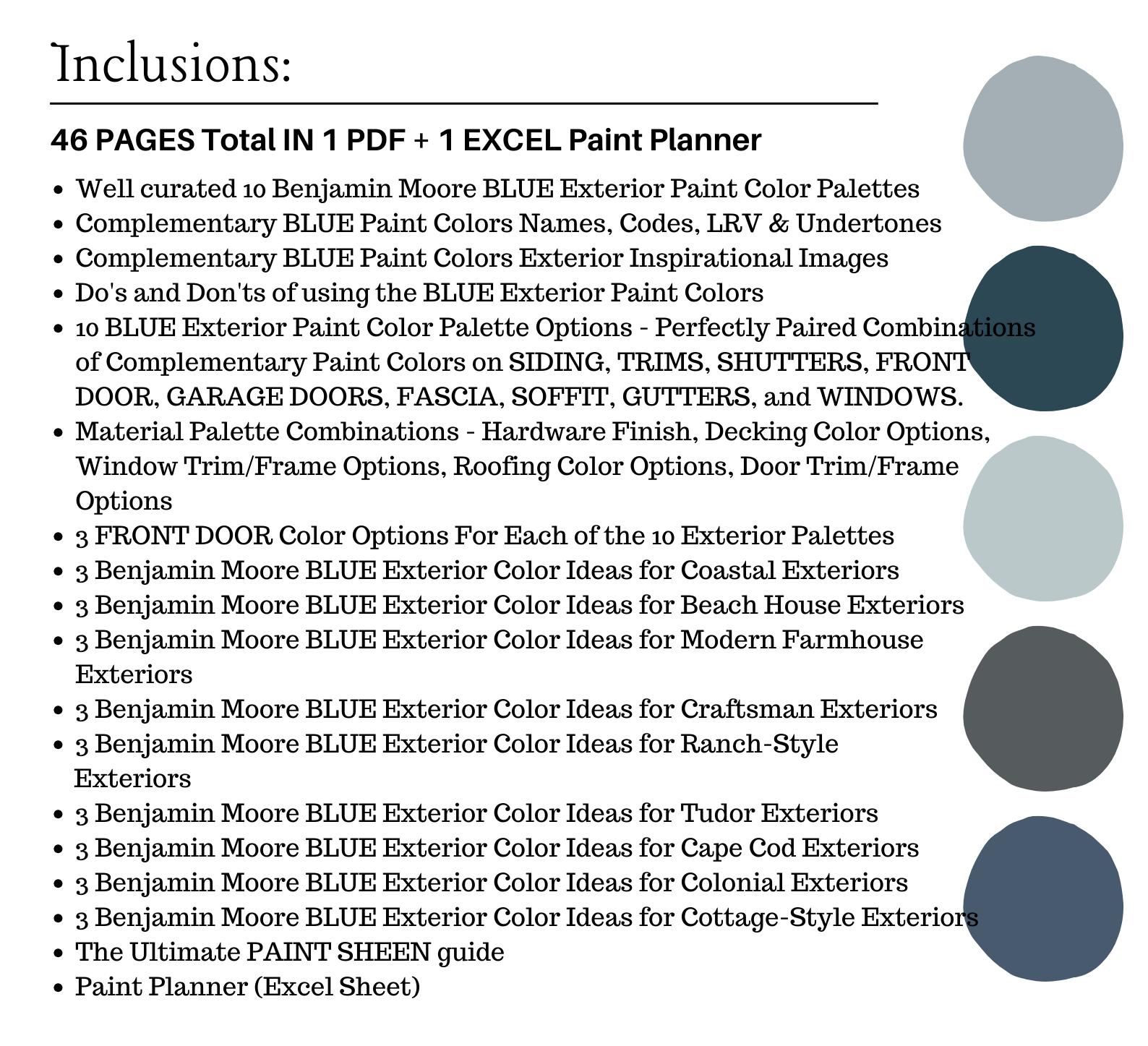 BLUE EXTERIOR Benjamin Moore Color Palette, Blue Exterior House Color ...