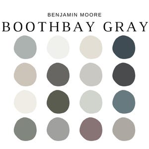 Benjamin Moore BOOTHBAY GRAY Color Palette, Coastal Color Scheme