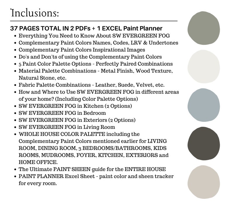 EVERGREEN FOG Color Palette, Evergreen Fog Kitchen, Sherwin Williams 2022 Color of the Year, Kitchen Cabinet Colors, Bestselling Neutrals image 3
