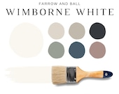 Farrow and Ball WIMBORNE WHITE Color Palettes, Wimborne White Coordinating Paint Colors for Cabinets, Rooms & Whole House, Sulking Room Pink