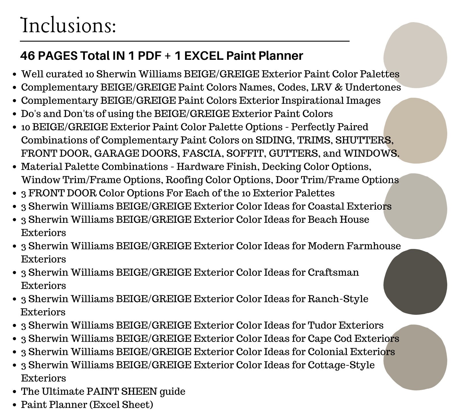 Curated visual reference: Visual Reference: Beige Exterior Sherwin Williams Color Palette Warm Beige Home Greige