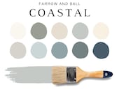 Farrow and Ball COASTAL Color Palettes, Coastal Farmhouse, BEACH House Colors, Coastal Exteriors, Home Paint Selection, Coastal Paint Colors
