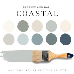 Farrow and Ball COASTAL Color Palettes, Coastal Farmhouse, BEACH House Colors, Coastal Exteriors, Home Paint Selection, Coastal Paint Colors