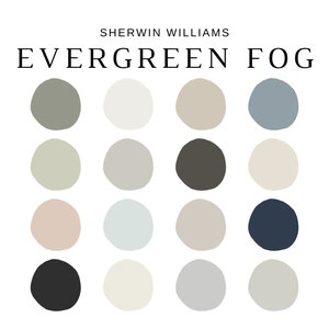 EVERGREEN FOG Color Palette, Evergreen Fog Kitchen, Sherwin Williams 2022 Color of the Year, Kitchen Cabinet Colors, Bestselling Neutrals image 2