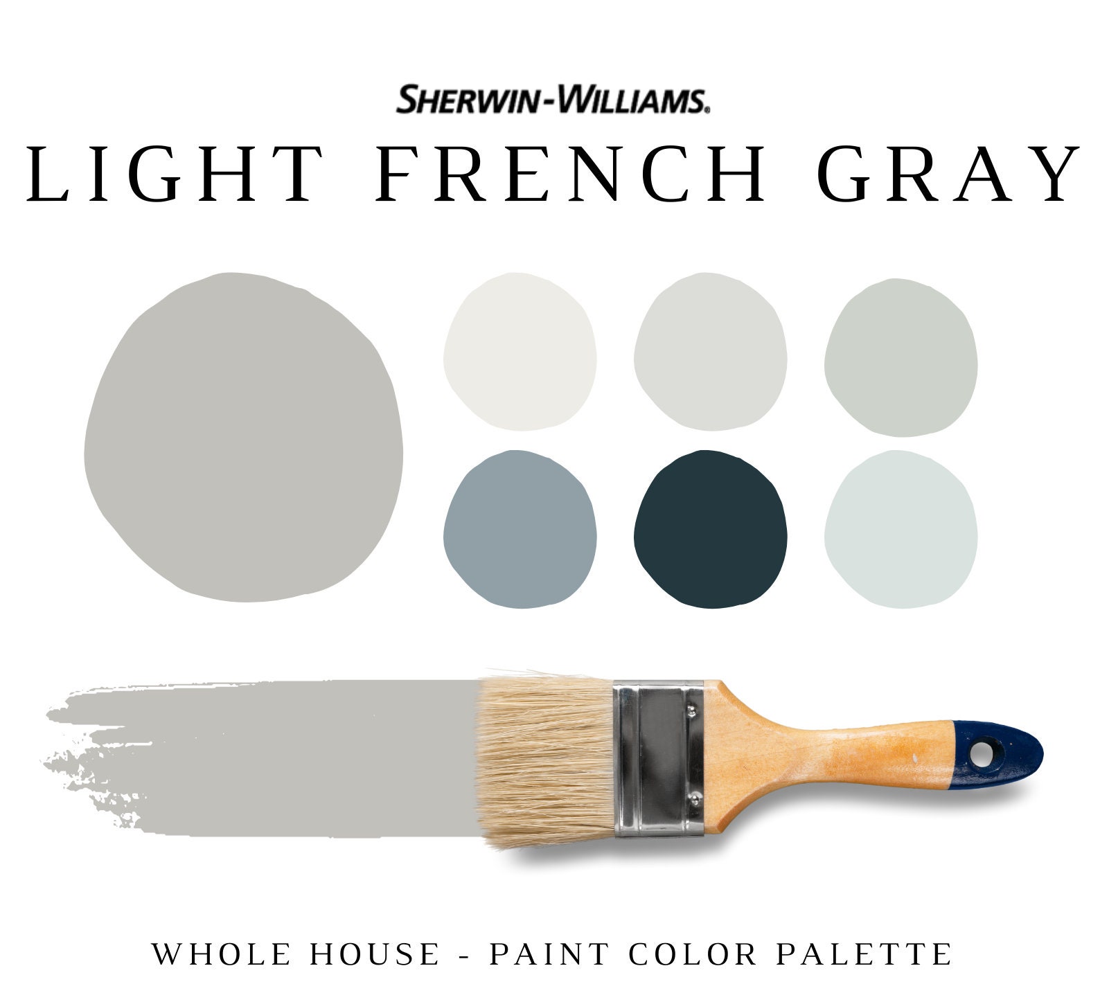 Sherwin Williams LIGHT FRENCH GRAY Paint Palette Best Sherwin Etsy