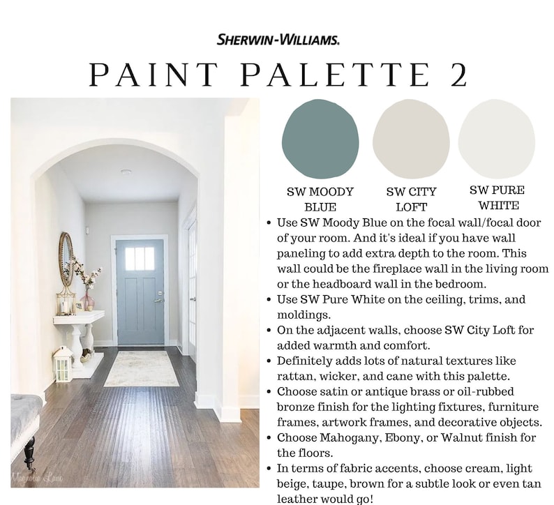 CITY LOFT Sherwin Williams Coordinating Colors Whole House Etsy