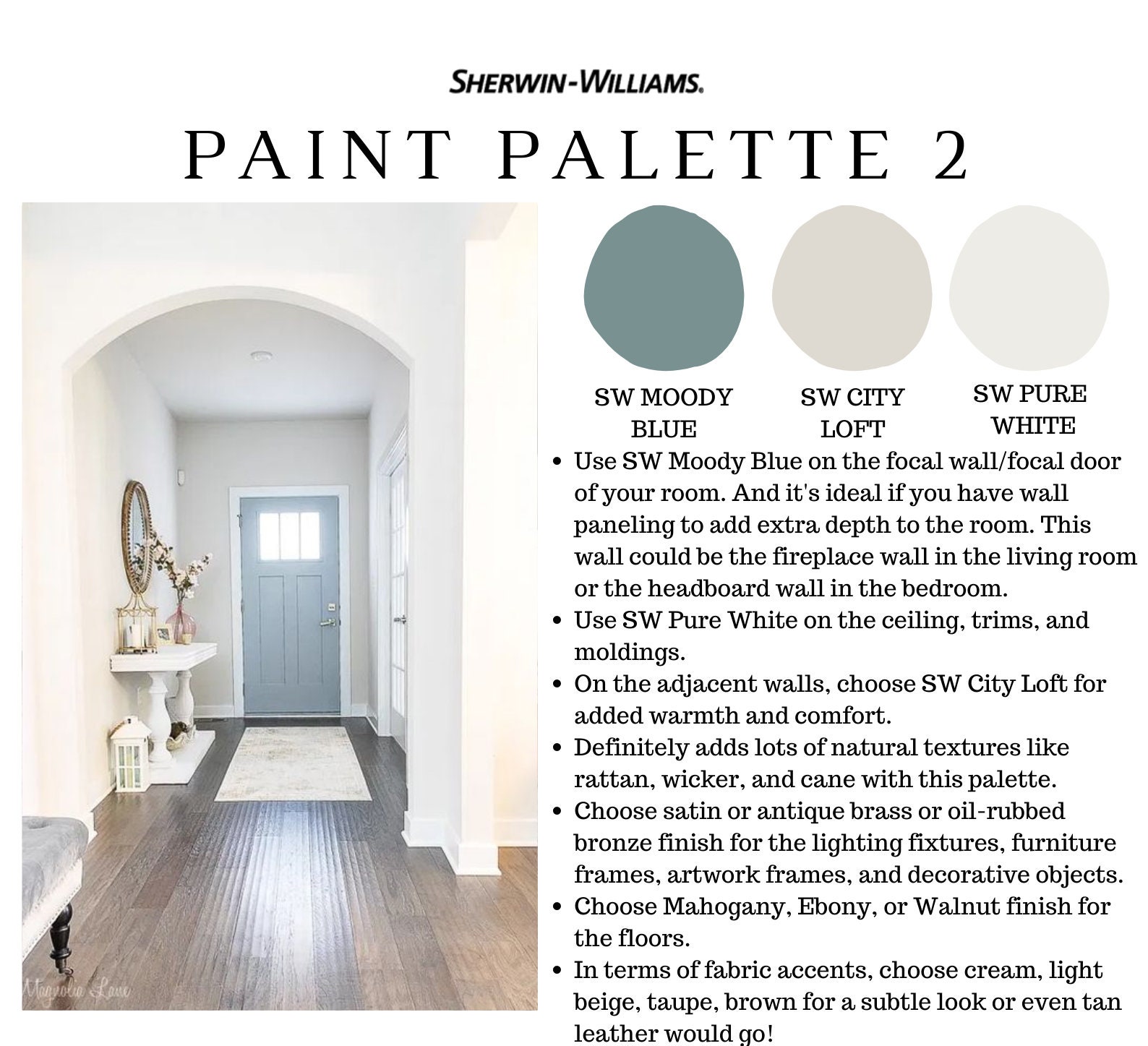 CITY LOFT Sherwin Williams Coordinating Colors Whole House Etsy