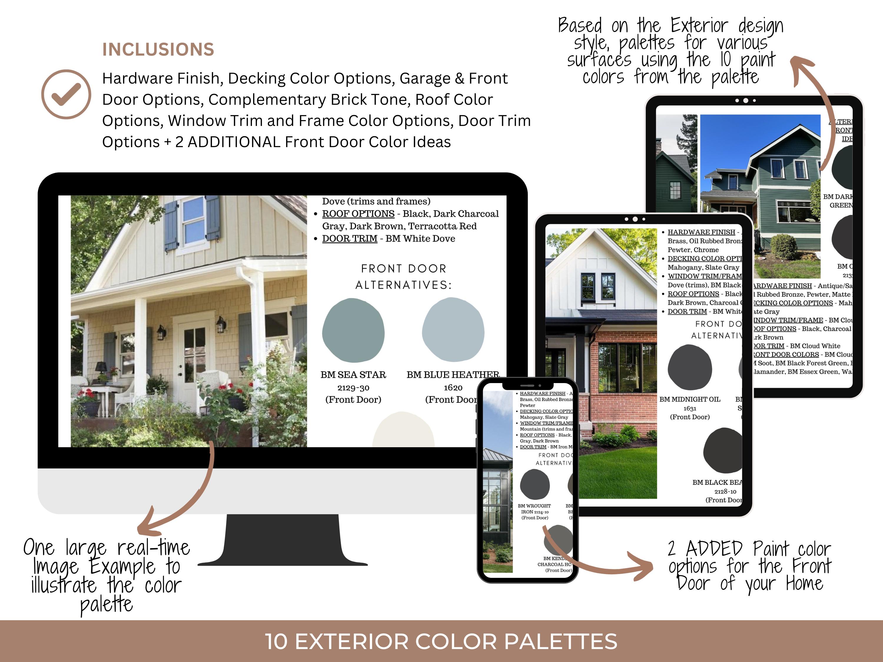 MEDITERRANEAN EXTERIOR Benjamin Moore Color Palette, Spanish Revival Exterior  Paint Color, Spanish Colonial Homes Exterior Color, Monterey - Etsy, image size:3000x2250