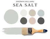 Sherwin Williams SEA SALT Coordinating Color, Coastal Beach House Color Palette, Bestselling Paint Color, Coastal Palette For Whole House