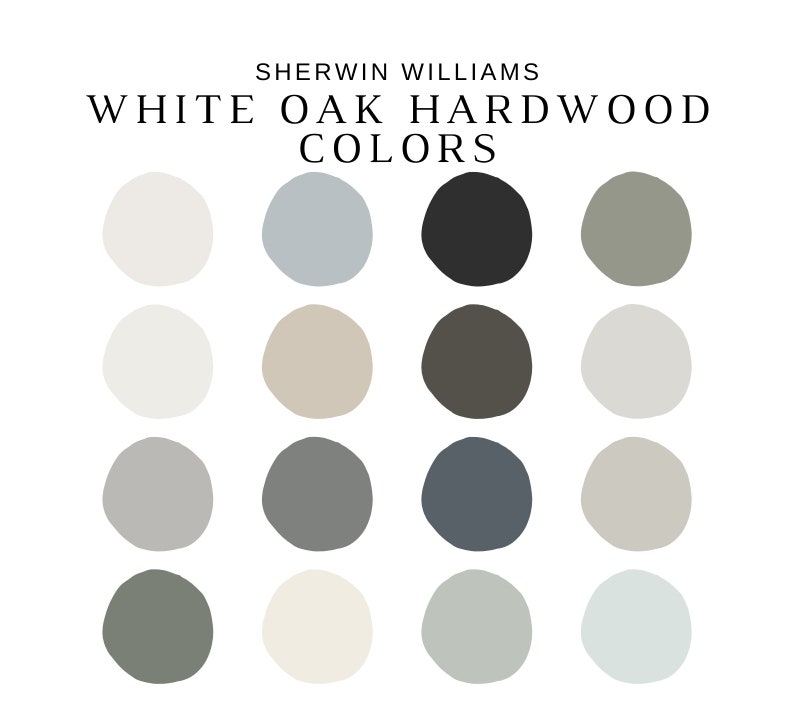 Sherwin Williams Best Neutrals For WHITE Oak Hardwood, WHITE Oak Stain, WHITE Oak Wood Colors, White Oak Cabinets, Whole House Color Scheme image 2