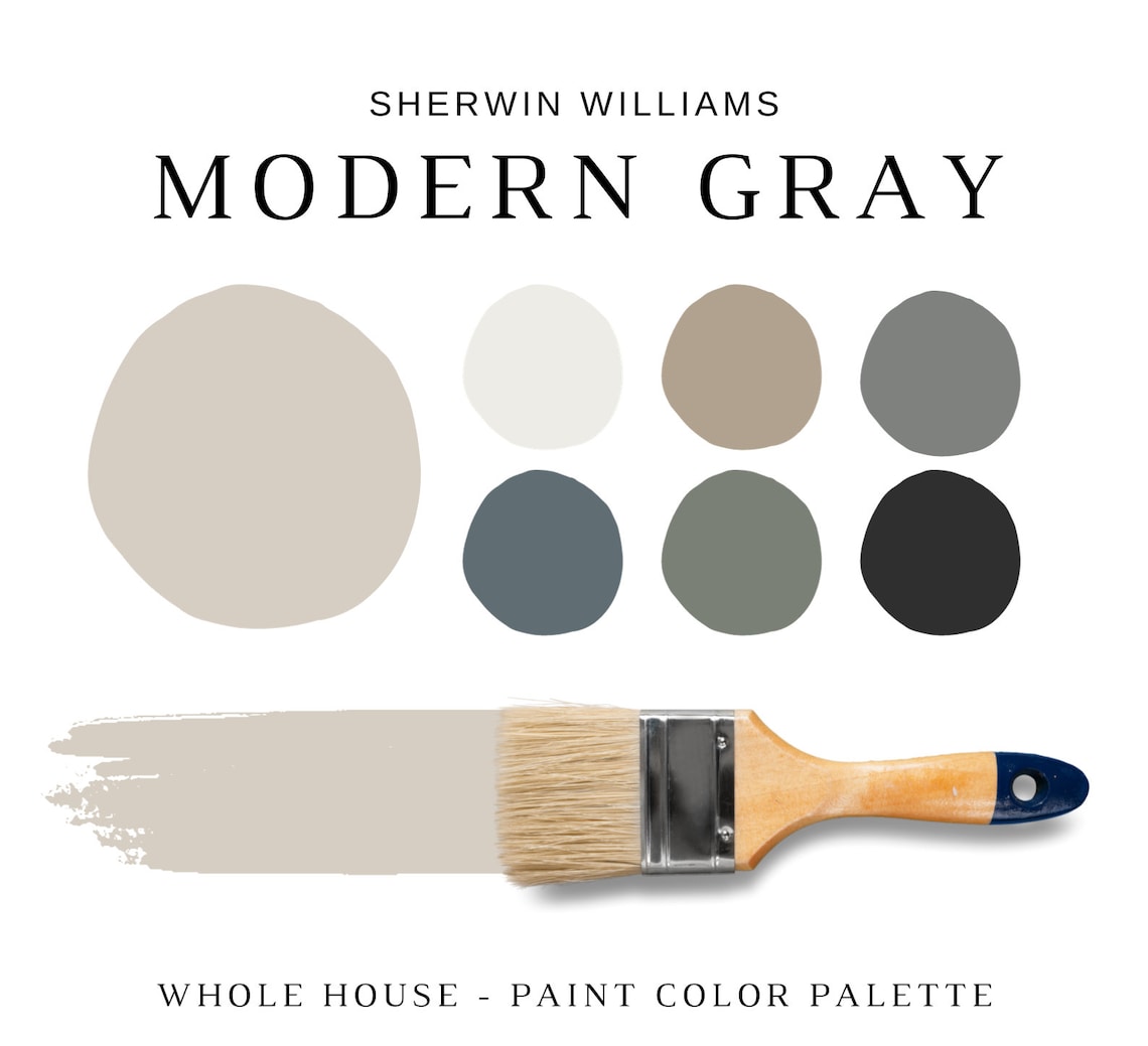 MODERN GRAY Sherwin Williams Color Palette, Neutral Colors for Home