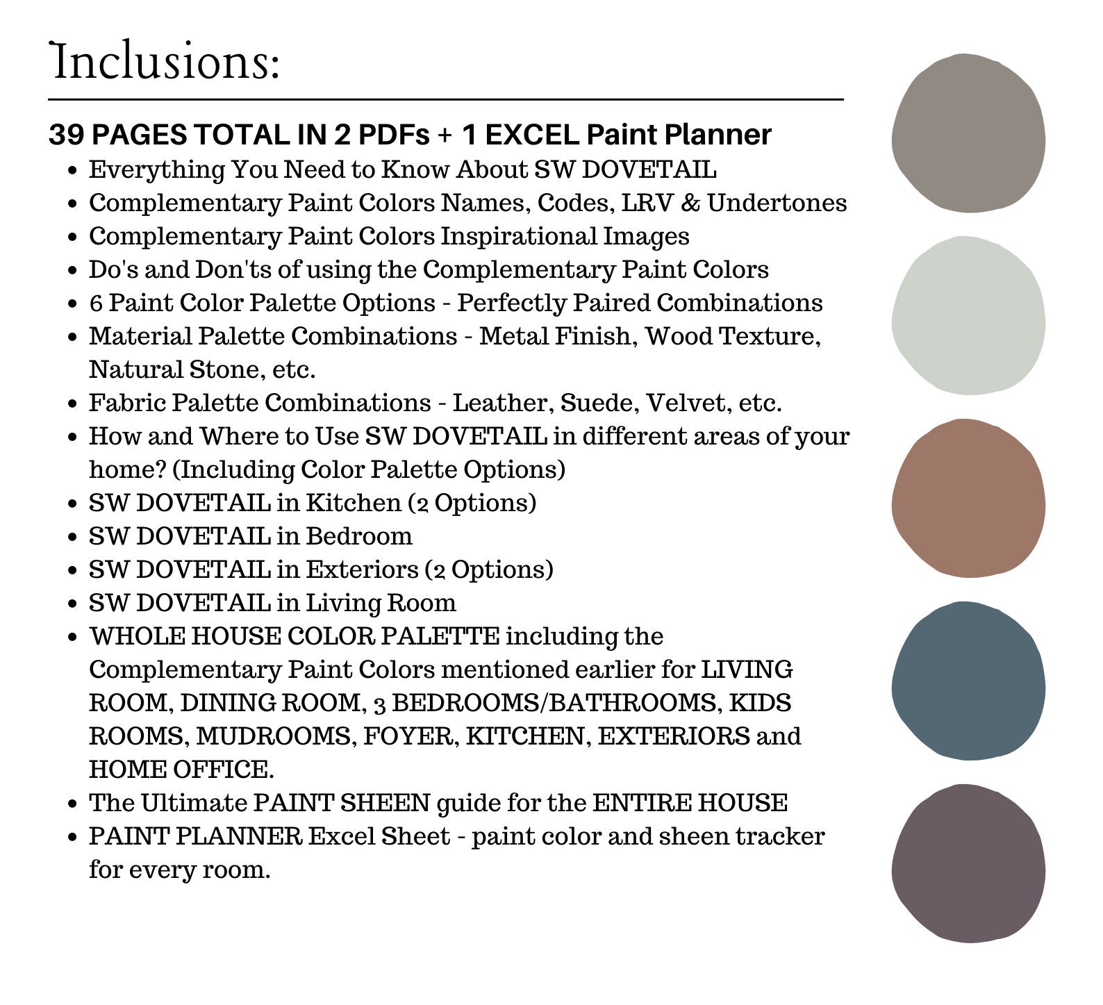 Sherwin Williams DOVETAIL Color Palette, SW Dovetail Exterior Paint