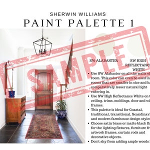 Sherwin Williams EIDER WHITE Paint Palette, Modern Neutrals, Eider White Paint Whole House Palette, SW Eider White Color Palette, Pure White image 5