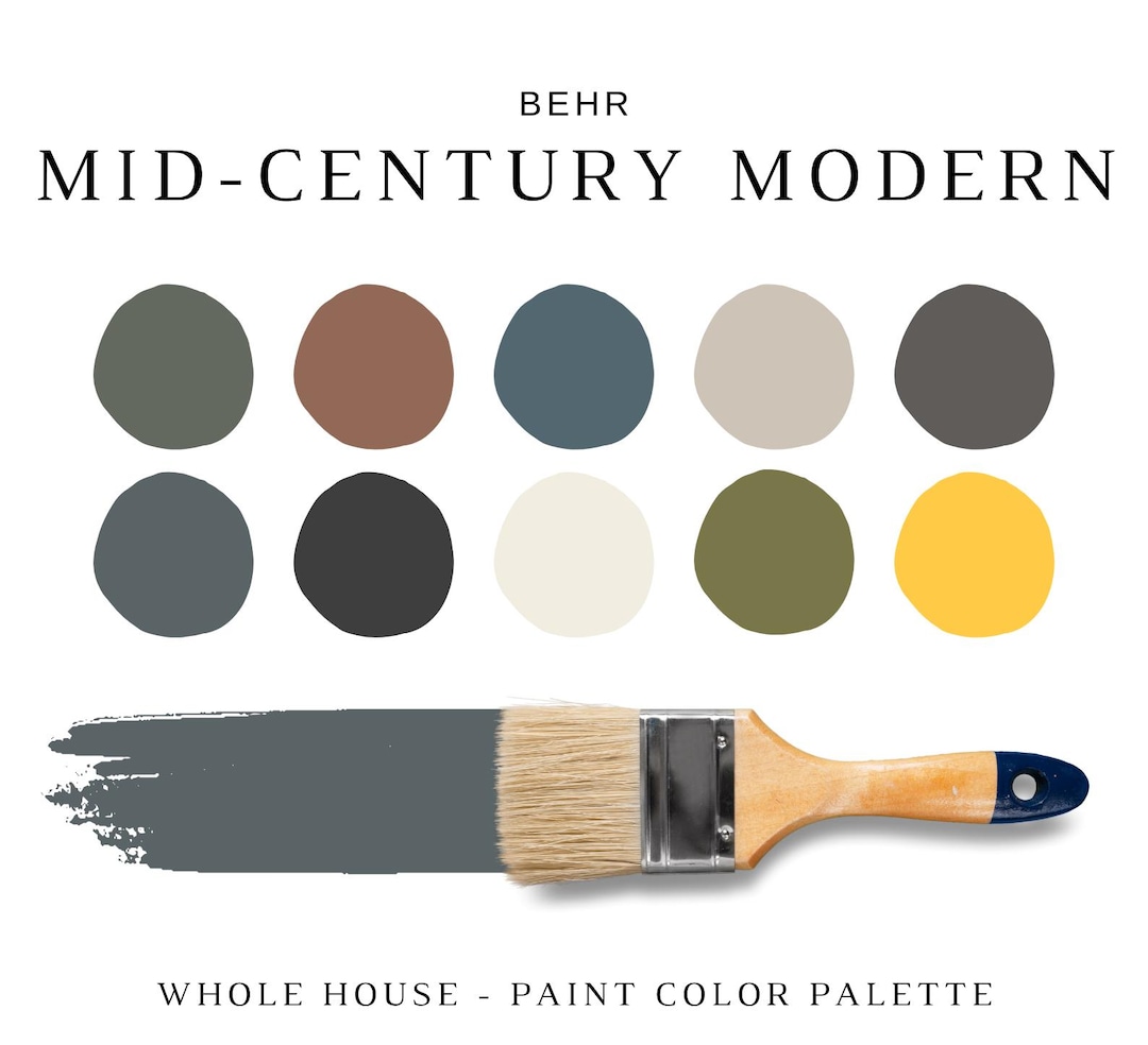 Behr MID-CENTURY MODERN Color Palette, Mid-century Modern Paint Color ...