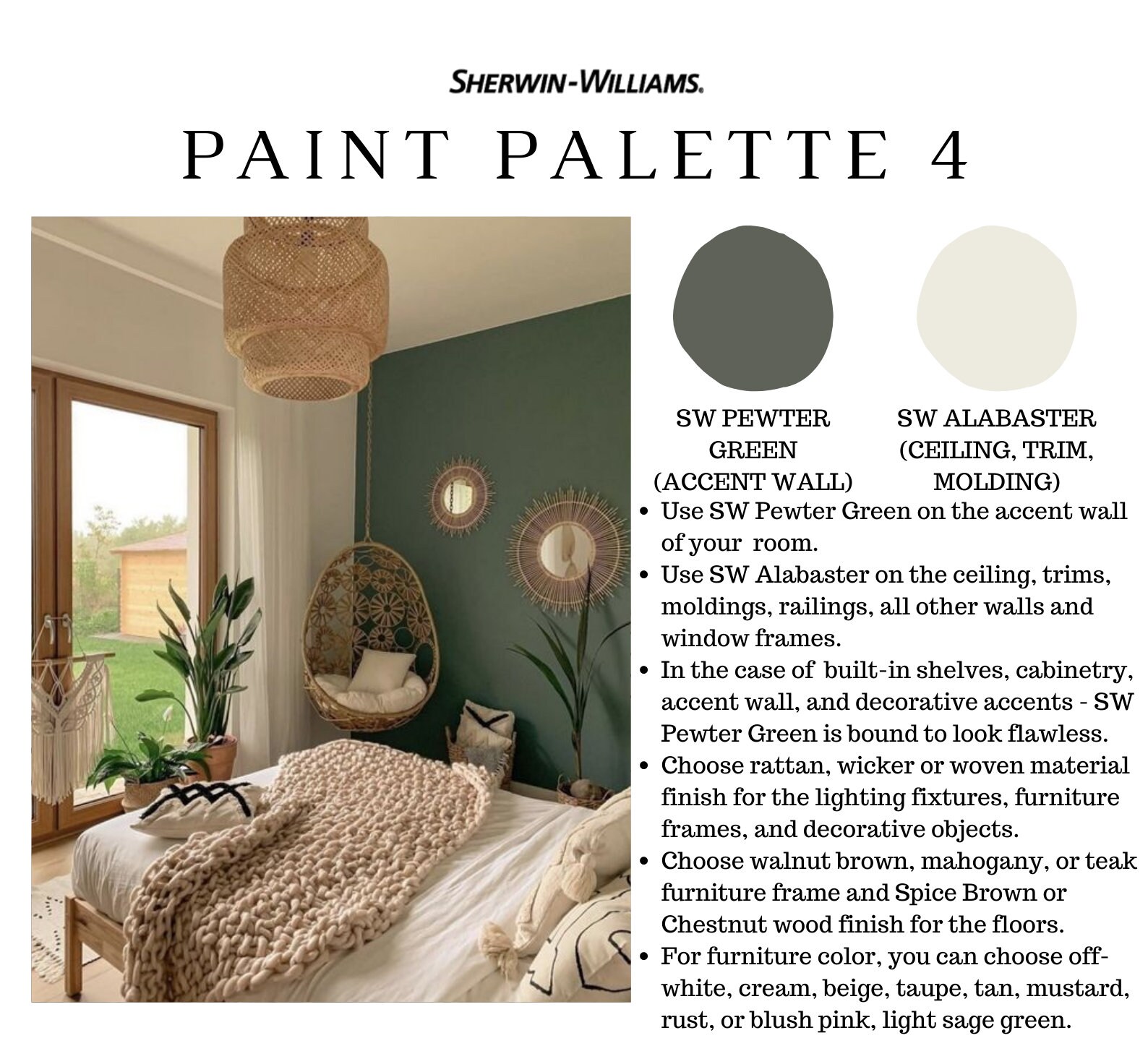 Sherwin Williams BOHO Color Palette BOHO Paint Colors Boho Etsy Australia